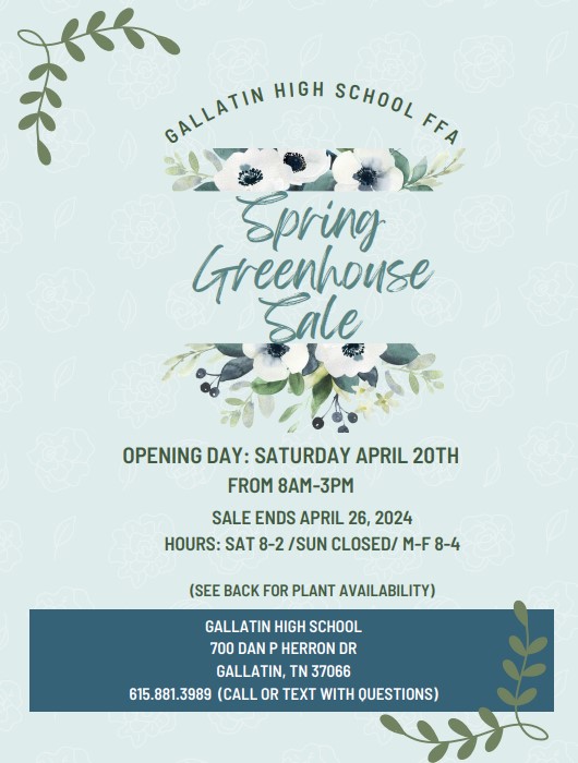 Spring Greenhouse Sale